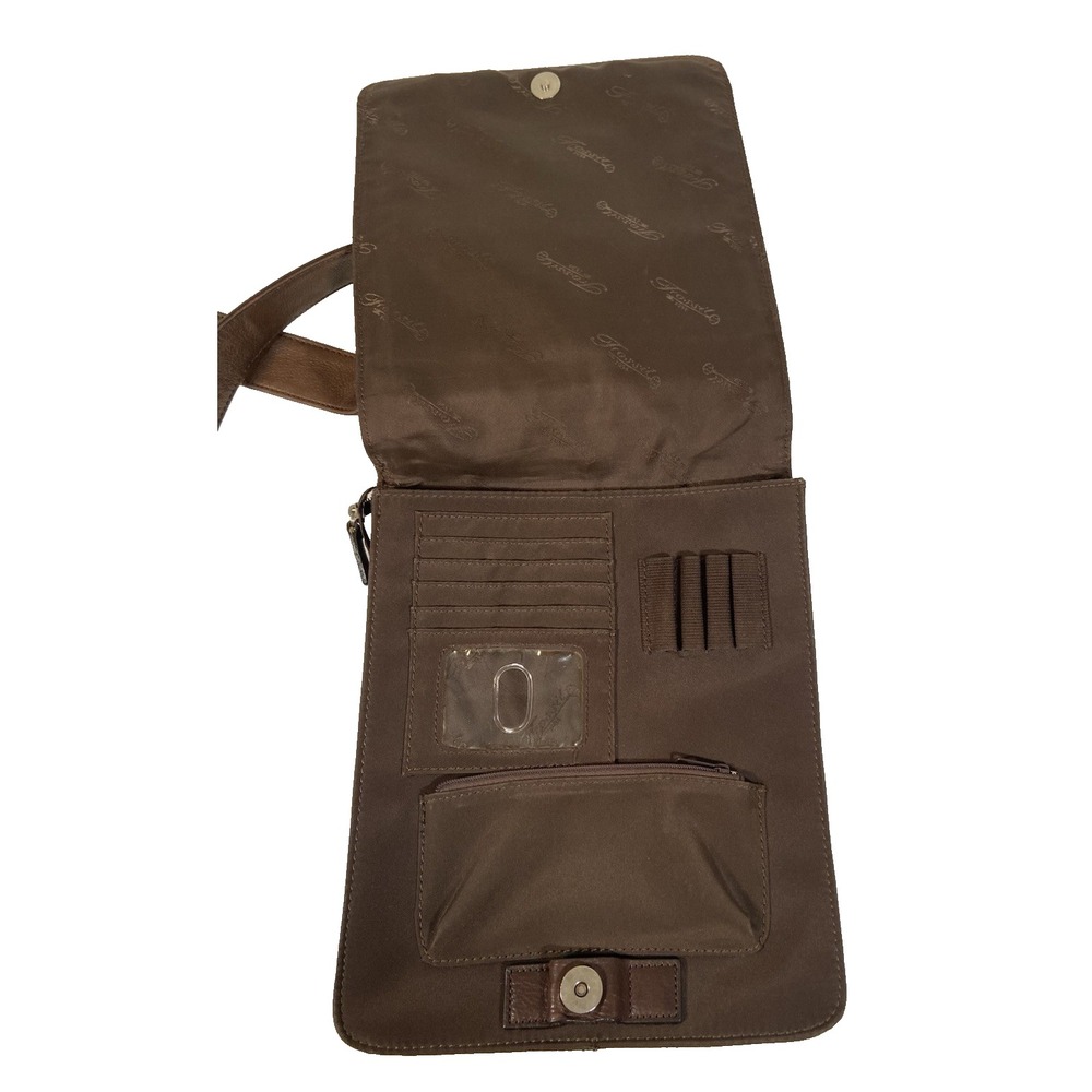 Vintage FOSSIL Brown Genuine Leather Crossbody Purse Handbag, Pre-Owned - Picture 12 of 17